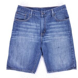 Levis 569 Jean Shorts Denim Cotton Men SZ 34 Blue Straight Stretch VTG 90s Y2K